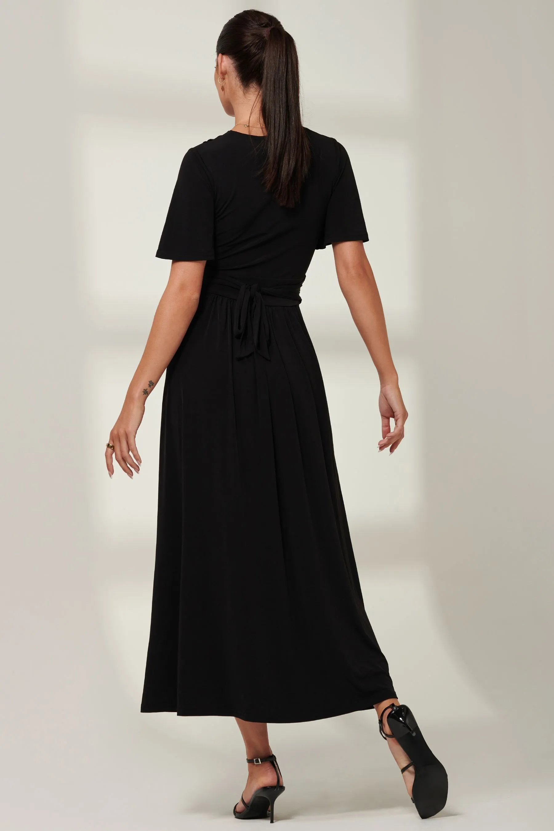 Jolie Moi Eldoris - Abito maxi in jersey con maniche a pipistrello