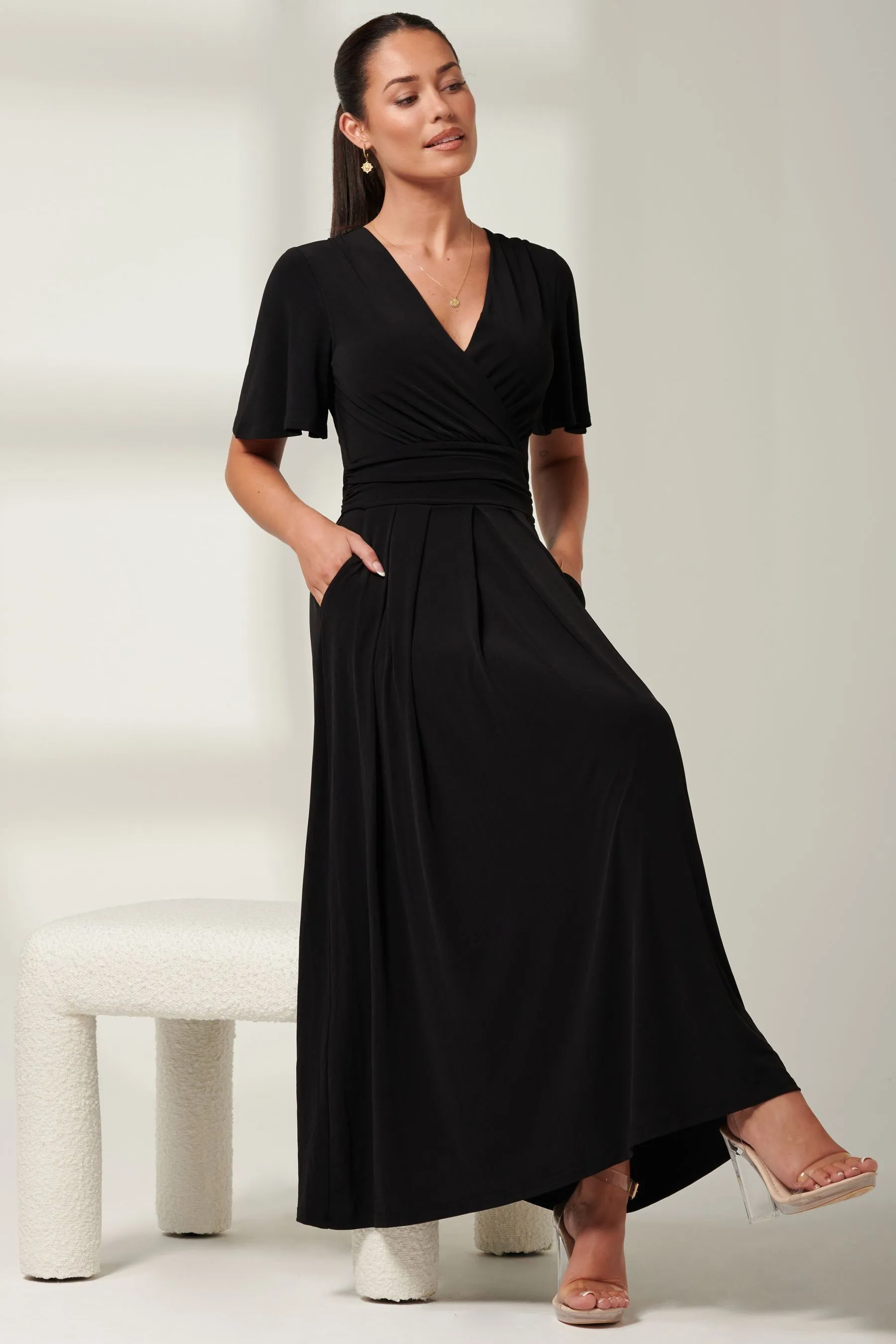 Jolie Moi Eldoris - Abito maxi in jersey con maniche a pipistrello