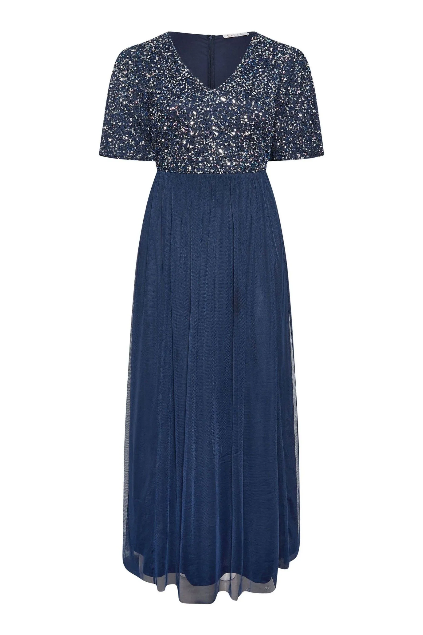 Yours Curve Luxe Paillettes - Abito maxi con scollo a V